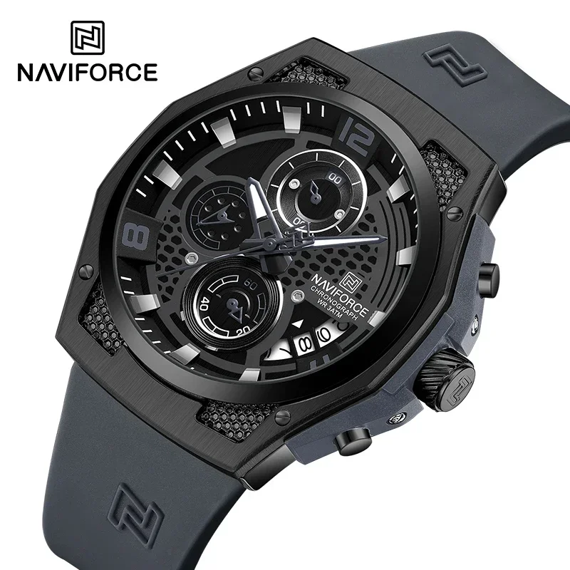 Silicone Sport Band - NAVIFORCE NF8051T роскошный дизайн мужские часы