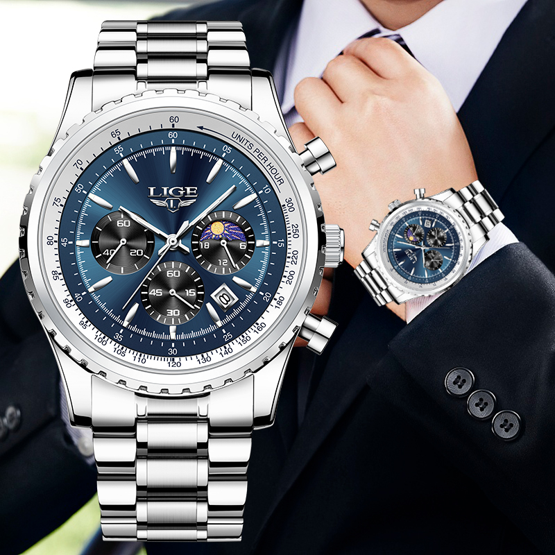 Smartwatch Watches For Men Brands - Часы наручные LIGE Мужские кварцевые, брендовые