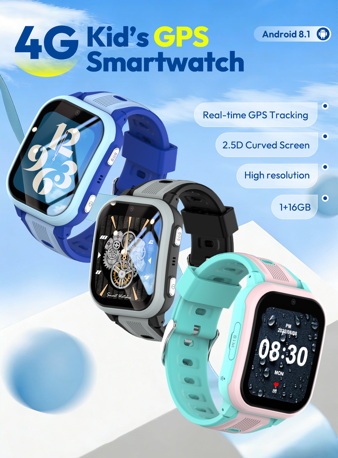 Smartwatch Digital Watches For Kids - Детские умные часы Wonlex 4G KT41