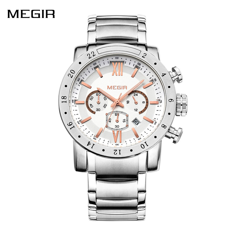 Smartwatch Casual Watches For Men - MEGIR повседневные часы из нержавеющей стали