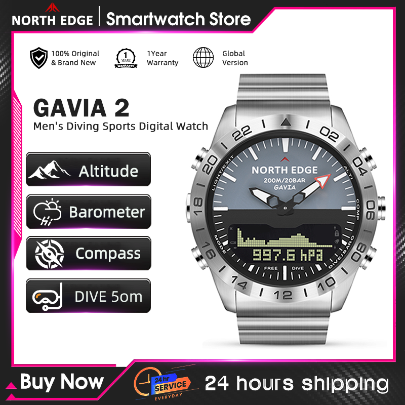 Smartwatch Military Watches For Men - Мужские часы для дайвинга NORTH EDGE,