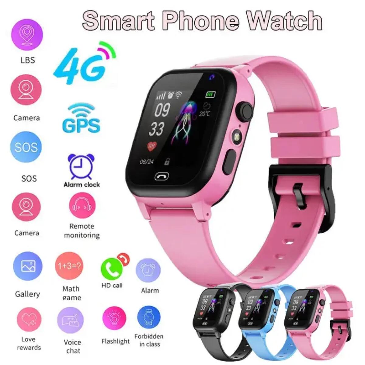 Smartwatch Digital Watches For Kids - Детские умные часы 4G, многофункциональные водонепроницаемые