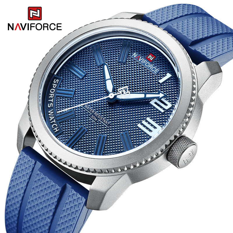 Silicone Sport Band - NAVIFORCE Спортивные водонепроницаемые часы с силиконовым