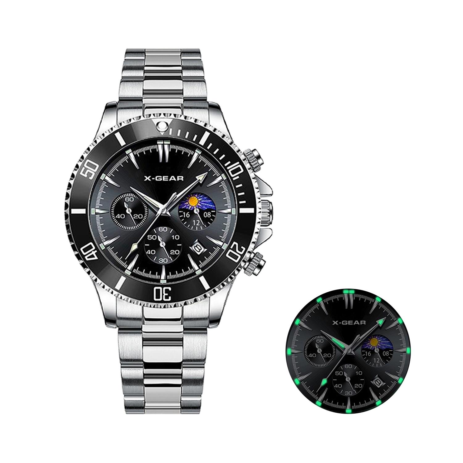 Smartwatch Casual Watches For Men - Мужские кварцевые часы X-GEAR Fashion Calendar,