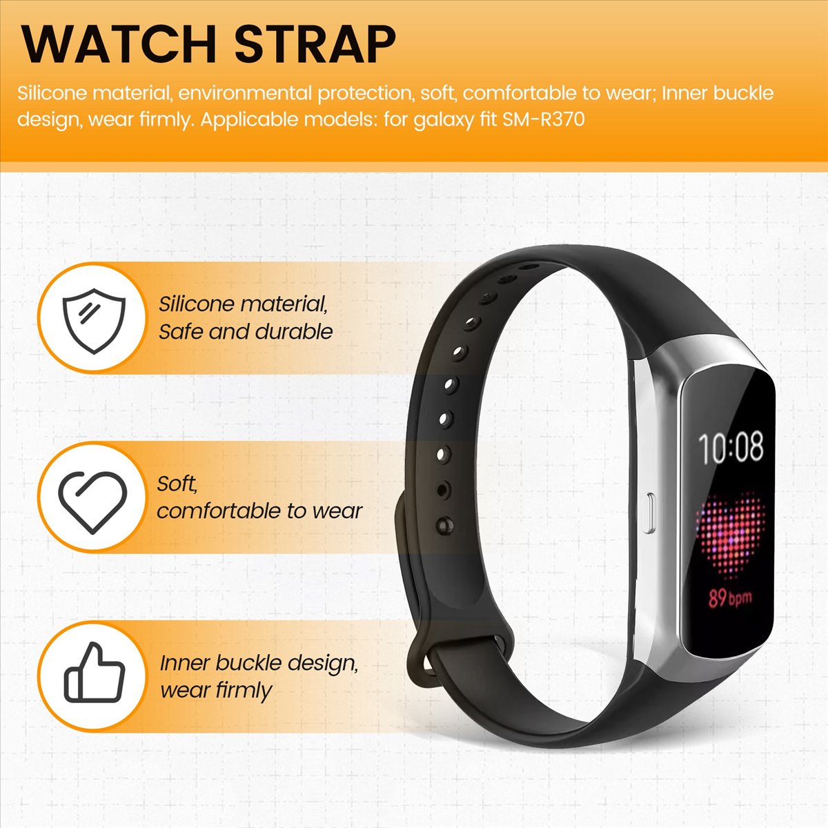 Silicone Sport Band - Спортивный ремешок A49T для часов Galaxy