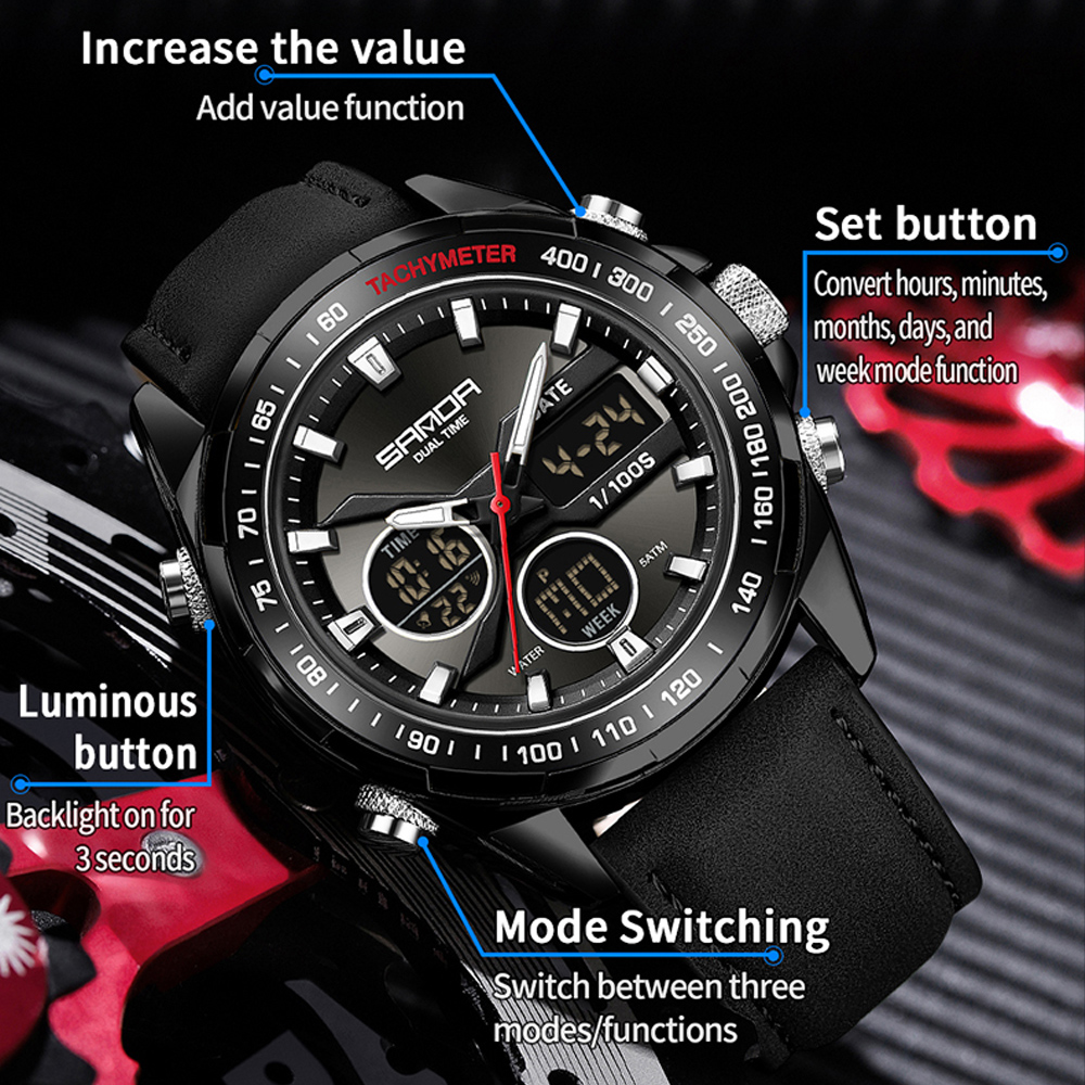 SANDA Роскошные мужские часы с – обзор и цена Smartwatch Military Watches For Men