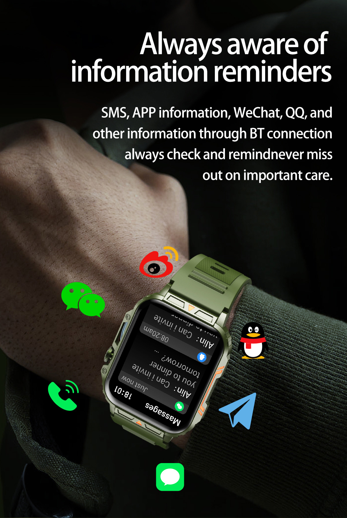 1,91 уличные военные Смарт-час – обзор и цена Smartwatch Military Watches For Men