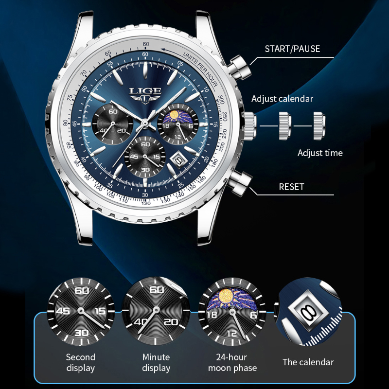 Часы наручные LIGE Мужские ква – обзор и цена Smartwatch Watches For Men Brands