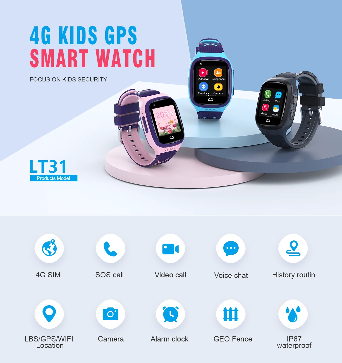 4G Детские Смарт-часы SOS Водо – обзор и цена Smartwatch Digital Watches For Kids
