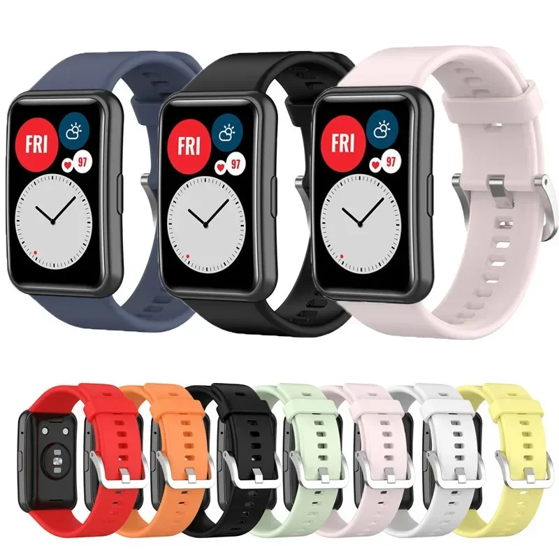 Цветной силиконовый ремешок дл – обзор и цена Huawei Smartwatch Watch Fit