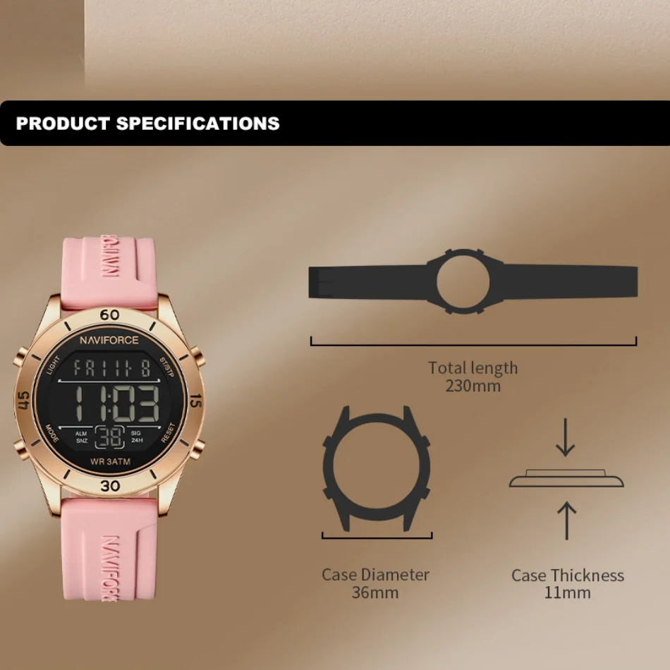 Часы NAVIFORCE для женщин, мод – обзор и цена Silicone Sport Band