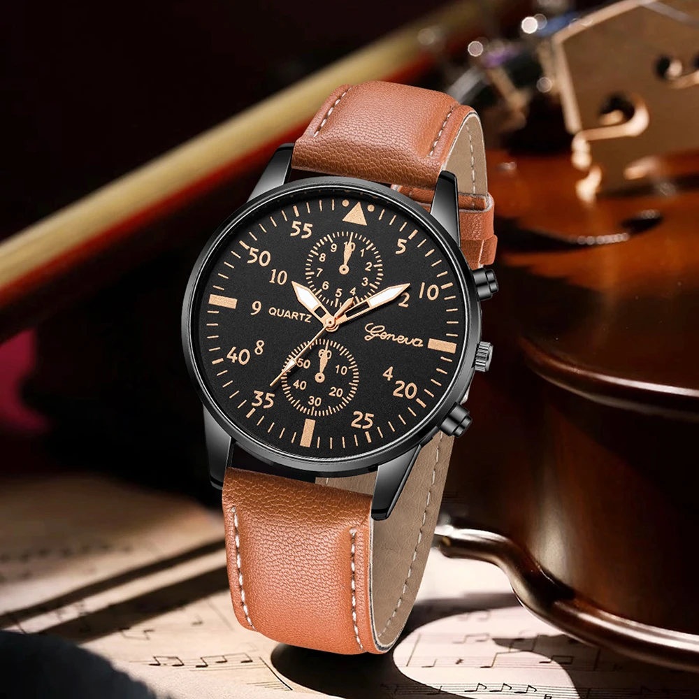 Набор из 3 мужских часов Genev – обзор и цена Smartwatch Vintage Watches For Men